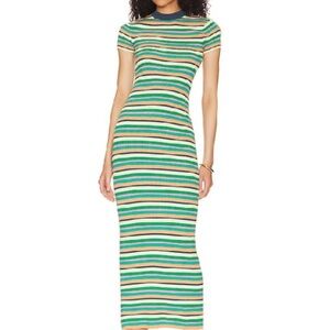 ISO: L'academie Besim Striped Midi Knit Dress